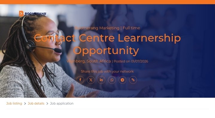 Contact Centre Learnership Opportunity 