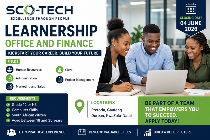 SCO-TECH Finance & Office Learnership 2026 Application: